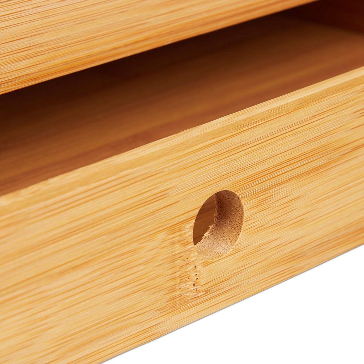 Uitneembare lade serveerplank met grepen Bamboe dienblad Houten dienblad 10 x 43 x 31 cm Naturel
