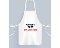 Akyol - worlds best daughter Keukenschort - Dochter - de beste dochter - verjaardagscadeau - verjaardag - cadeau - cadeautje voor dochter - dochter artikelen - kado - geschenk - gift - 82 bij 71 cm