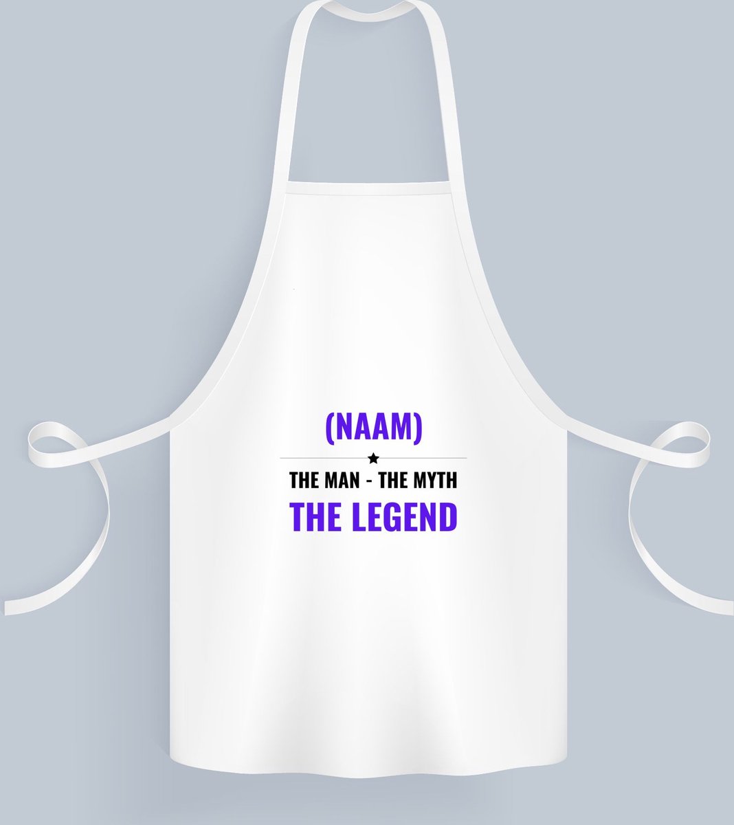 Akyol - the man the myth the legend met je eigen naam Keukenschort - Legendary - iemand die een legend is - de man - myth - mythe - legendarisch - verjaardagscadeau - verjaardag - cadeau - kado - geschenk - gift - 82 bij 71 cm