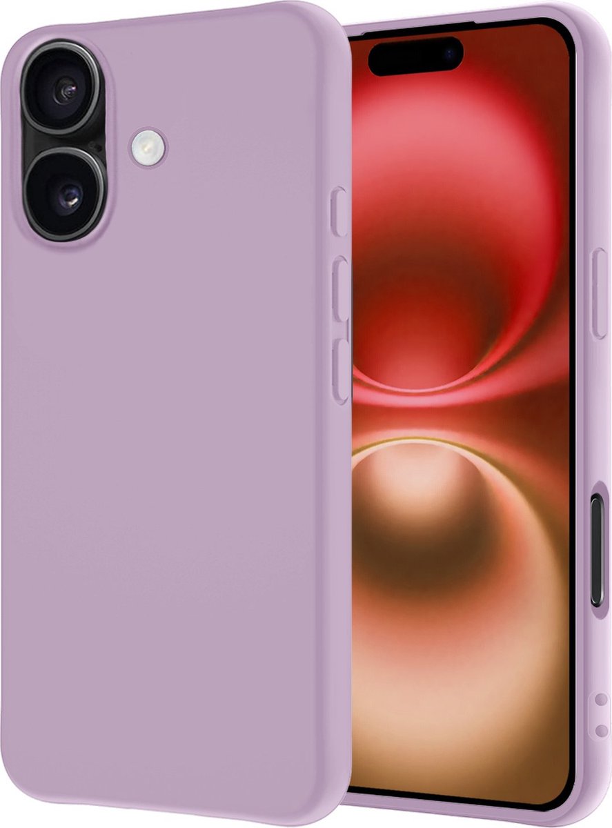 Hoesje - Geschikt voor Apple iPhone 16 - Sterk & Shockproof - Hoes Cover - Siliconen Case - Lila