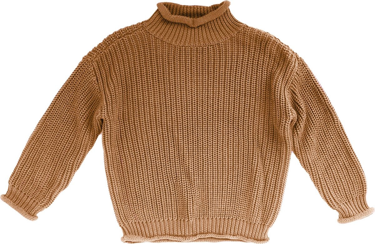 Your Wishes Knit Oversized Turtleneck Sweater indian tan beige 98