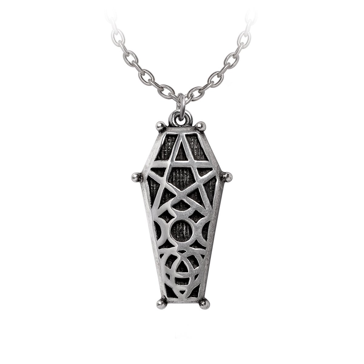 Goedkoopste Alchemy - Hex Coffin Ketting - Zilverkleurig