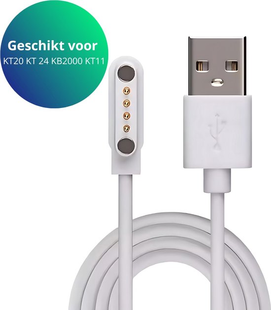 Krostming Oplaadkabel voor kindersmartwatch met 4 pinnen