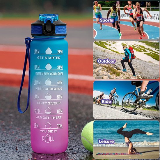 Semme 700 Ml Transparante Plastic Fles met Rietje - Draagbare Beker