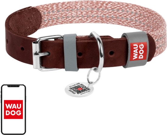 bub's Hondenhalsband, middelgroot, rundleer, geolied, maat L 37 tot 46 cm