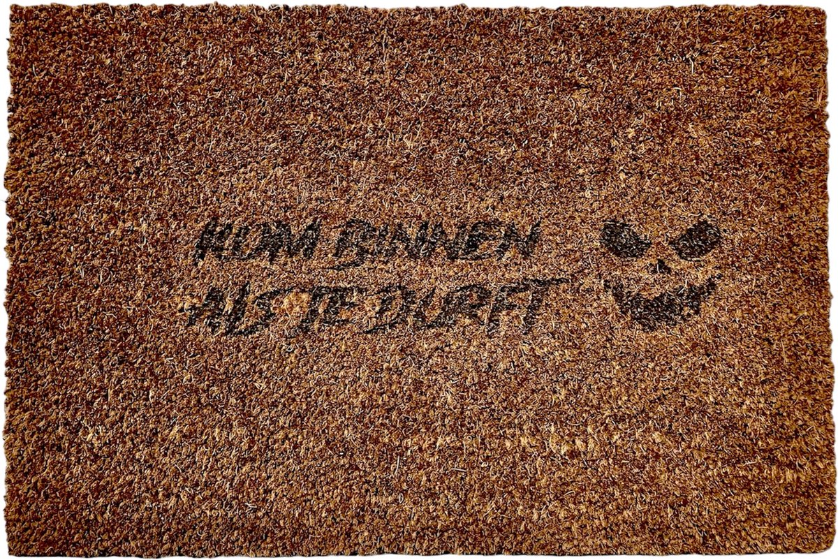 Deurmat Halloween - Deurmat met tekst - Deurmat grappig - Deurmatten voor buiten - Deurmat binnen met print - Deurmat kokos - Deurmat buiten - Deurmat binnen - Deurmatten - Halloween decoratie - Halloween - Halloween versiering - Halloween accesoires