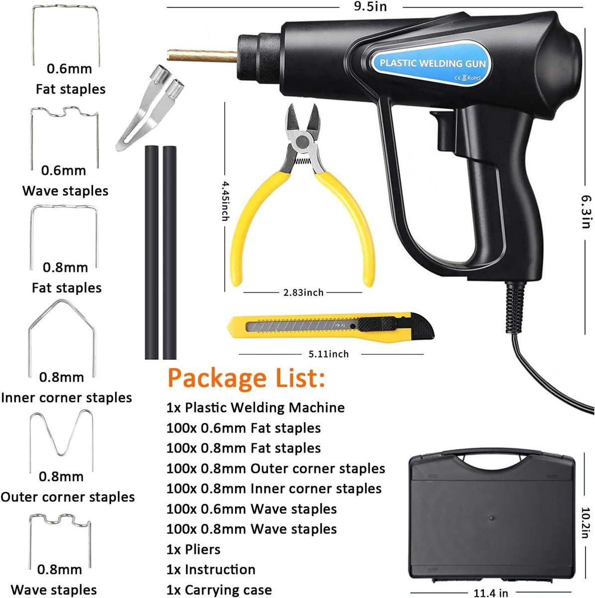 Plastic Lasmachine Warmtepistool, Bumper Soldeerbout, PVC Reparatie We
