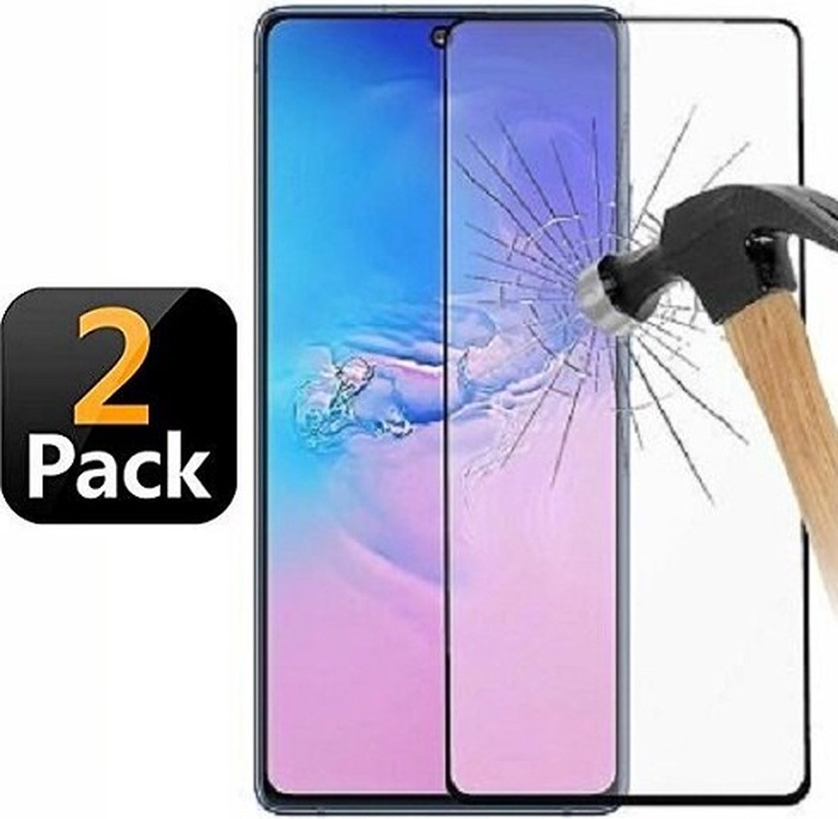 Samsung S10 Lite 2020 Screenprotector Beschermglas FULL 2x