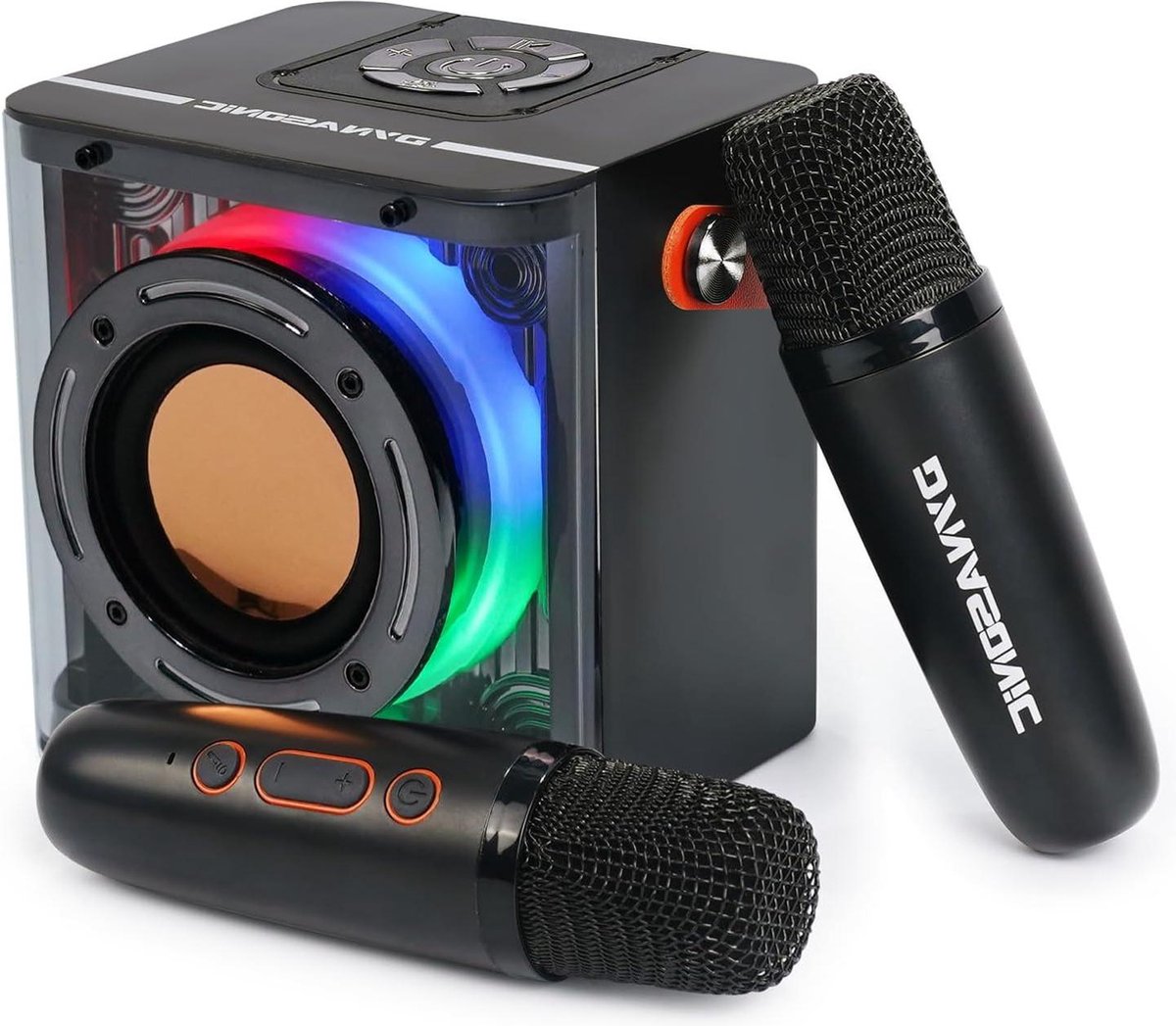 Karaoke set Karaoke machine B52 met twee microfoons Bluetooth karaoke-luidspreker voor kinderen elektronisch speelgoed voor kinderen cadeaus voor kinderen van 3 tot 15 jaar ZWART