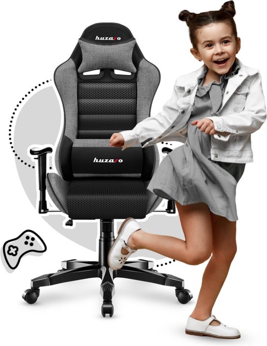 Huzaro - Ranger 6.0 Grey Mesh - Gamestoel voor kinderen
