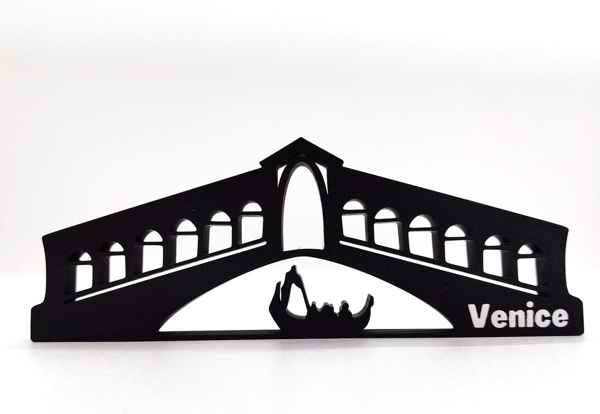 Elegante decoratie uit Venetië – Italiaans souvenir met brug en gondelscène – perfect herinneringscadeau uit Venetië