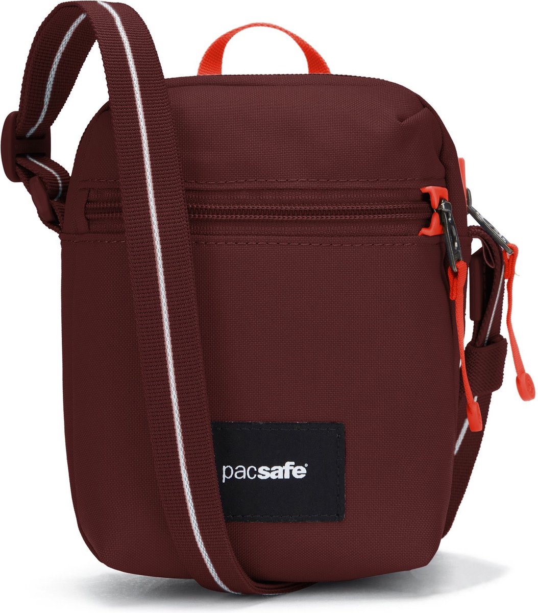 Pacsafe GO Micro Crossbody tas - 1.5L - RFID - Anti-diefstal - Waterafstotend - Gerecycled - Festivaltas - Rood