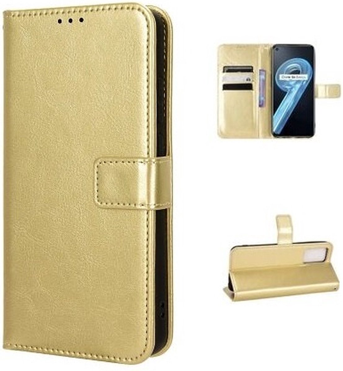 Oppo Reno4 Pro 5G Hoesje Met Pasjeshouder Bookcase Goud