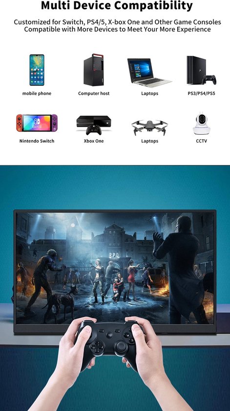 Denver Portable Monitor - Full HD - 15.6 - Draagbare Monitor - Ledere