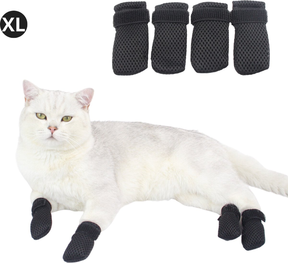 Bol.com Bovista Krab Bescherming Katten - Nagelhoesjes Kat - Anti Krab Katten - Kattennagels - Maat XL - Zwart aanbieding