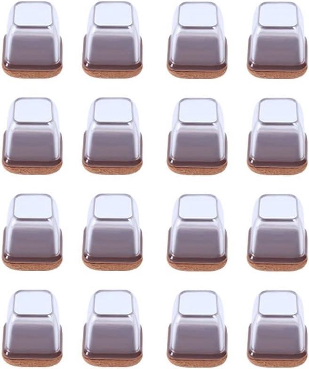 Image of 16 STKS Siliconen Stoel Been Floor Protectors - Transparant Vilt TPE Rubber Caps - Geschikt voor 14-19mm Benen