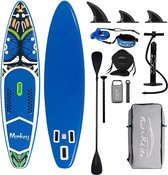Bol.com Eszenzics™ Sup board - Opblaasbaar surf board - Zitje - Pomp - 10L tas - 2 Paddles - Camera bevestiging - 3 Vinnen - Ant... aanbieding