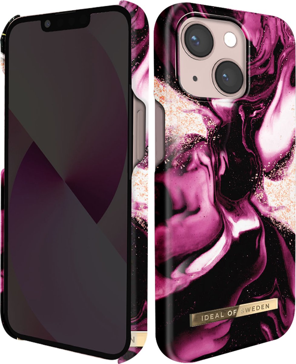 iDeal of Sweden hoesje voor iPhone 14 - Backcover - Fashion Case - Golden Ruby Marble