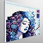 Pixel art vrouw schilderij | Digitale schoonheid: een ode aan de pixelkunst van vrouwen | Kunst - 20x20 centimeter op Canvas | Foto op Canvas