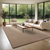 Bol.com the carpet Turin Elegant Kortpolig Vloerkleed Zacht Onderhoudsvriendelijk Dichte Tufting Bruin 140x200 cm aanbieding