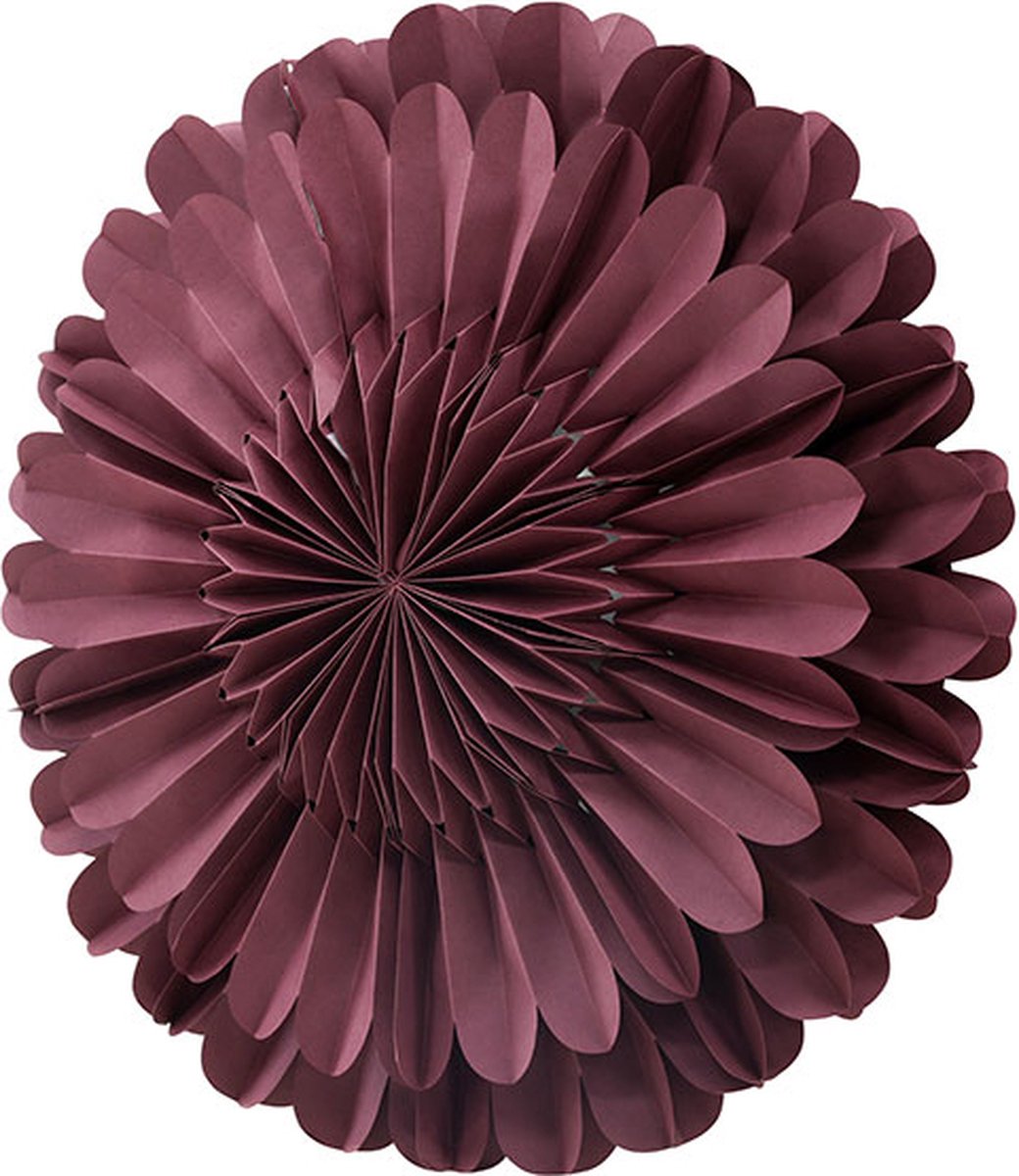 Järvsön kerstster met licht papier Ø60 cm hanglamp donkerrood.