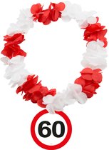 60 Jaar verjaardag - krans - hals slinger - verkeersbord thema - bloemenslinger - leeftijden
