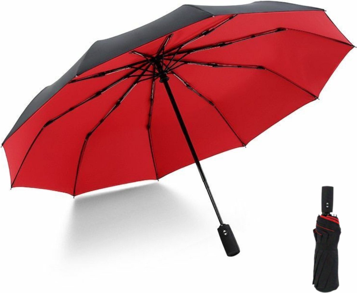 Bovista Moderne Stormparaplu - Opvouwbaar - Windproof Paraplu - Stormproef - Automatisch Uitklapbaar - Umbrella - Rood