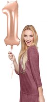 Ballon aluminium - Numéro - 1 - Or rose - 86cm - Sans remplissage