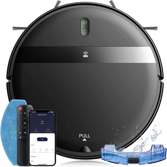 ONSON L12- Robotstofzuiger - Robotstofzuiger met Dweilfunctie, Robotstofzuiger met Afstandsbediening, Robotsotfzuiger Huisdieren, Automatische Vuilafvoer, Slimme Navigatie en App-bediening