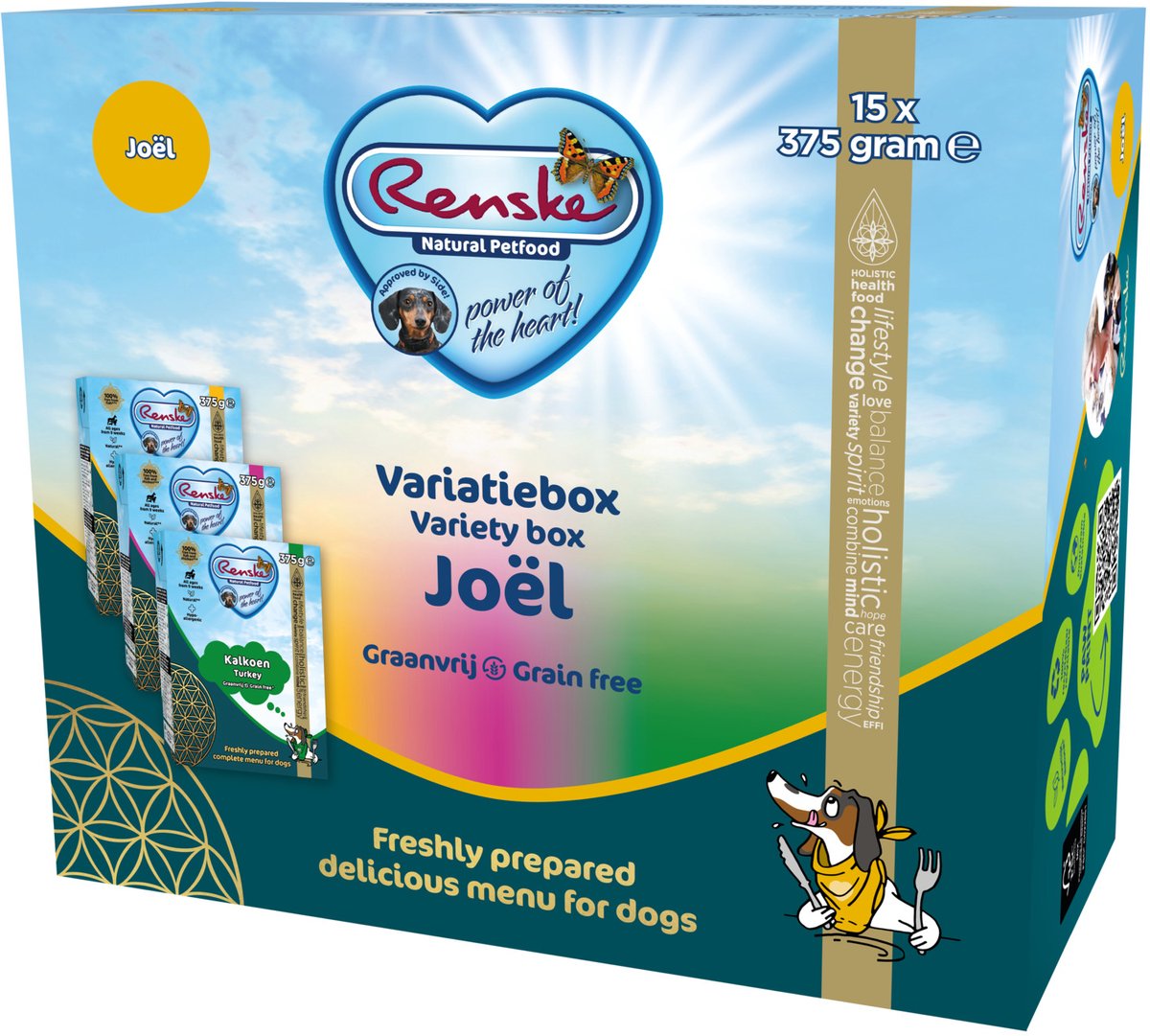 Renske Vers Bereid Variatiebox Joël graanvrij hondenvoer (15x375g) 30 x 375 g