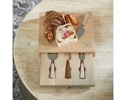 Riviera Maison Borrelplank Naturel - Cheese Board Kaasplank Messen - Hout - (LxBxH) 28x28x5