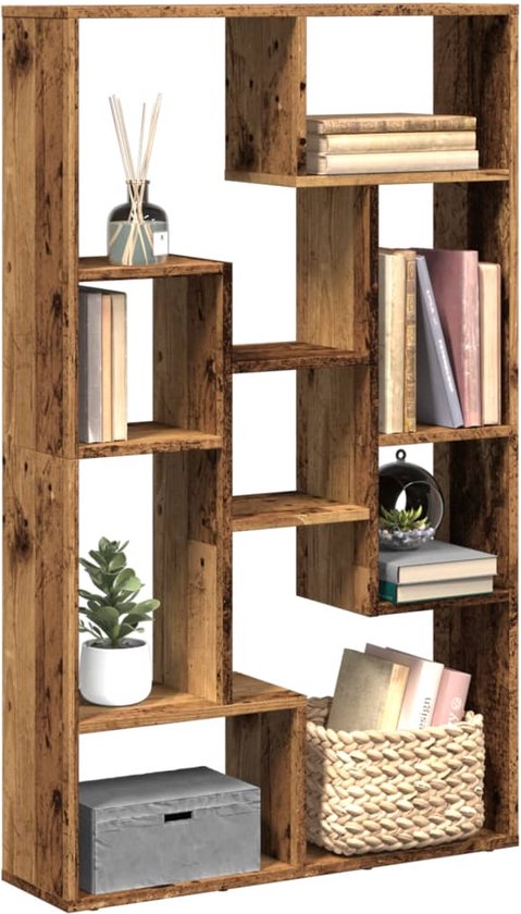 vidaXL - Bibliothèque - 72x20x120 - cm - décoré - bois - ancien - couleur bois