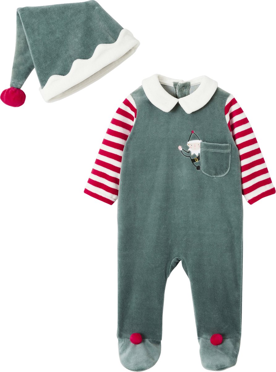 Vertbaudet Kerstset pyjama + muts baby unisex