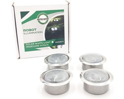 4-Pack Tuinlampen op Zonne-energie Decoratieve Buitenverlichting voor Robotverlichting (Wit) Landschapsverlichting voor Patio, Pad, Grasveld en Robotmaaiers