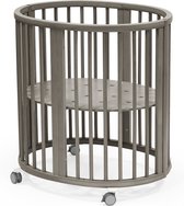 Bol.com Stokke Sleepi Mini Hazy Grey - Ovale wieg Geschikt voor 0-6 maanden - In hoogte verstelbare bodem afsluitbare zwenkwiele... aanbieding