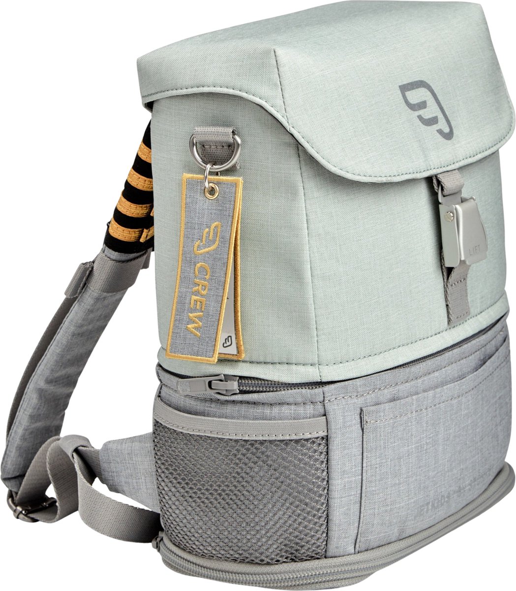 Stokke JetKids Crew BackPack, Green Aurora - Gemaakt voor kinderen van 2-7 jaar - Met uitschuifbaar zitkussen, naamlabel en afneembare kapiteinsstrepen