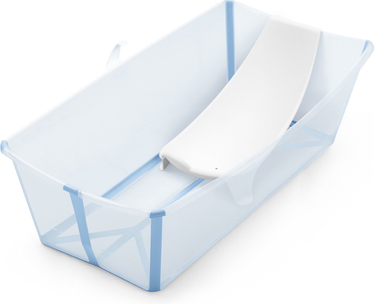 Goedkoopste Stokke Flexi Bath XL (Ocean Blue) met ondersteuning voor pasgeborenen - Duurzaam en gemakkelijk op te bergen - Handig thuis of op reis - Geschikt voor kinderen van 0-6 jaar