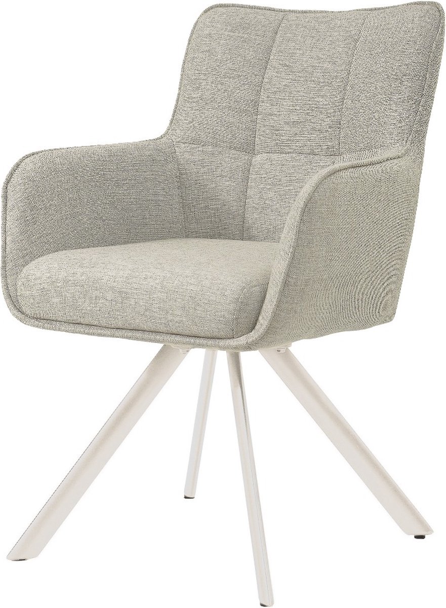 Livingfurn Eetkamerstoel Tori Zand/Wit