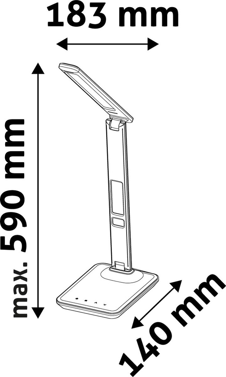 Avide Nathan LED Bureaulamp - Dimbaar 6W met Kalender en Klok thumbnail 3