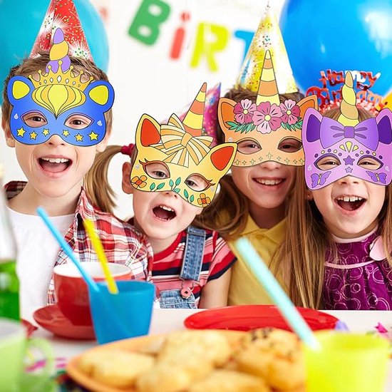 16 Dierenmaskers – Wild Dierenthema – Jungle En Dierentuin – Feestdecoratie Voor Verjaardagen En Schoolfeesten
