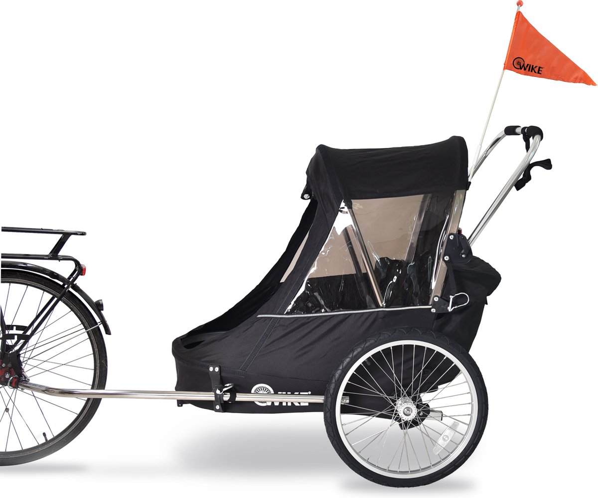 Wike Premium Double - Inclusief Wandel en Jogging Wiel - Black