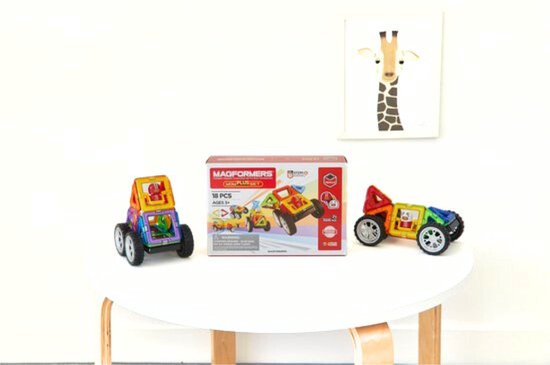 Magformers Wow Plus Set - Magnetisch Bouwspeelgoed - 18-delig - Bouwkaarten Auto's - Montessori Speelgoed - 3-7 jaar