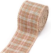 Tartan Ruit Licht Bruin Naturel Rood Groen