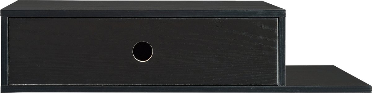 Wandplank HWC-H37, zwevende plank Wandplank Hangplank Plank, lade massief hout 8x80x25cm ~ wit