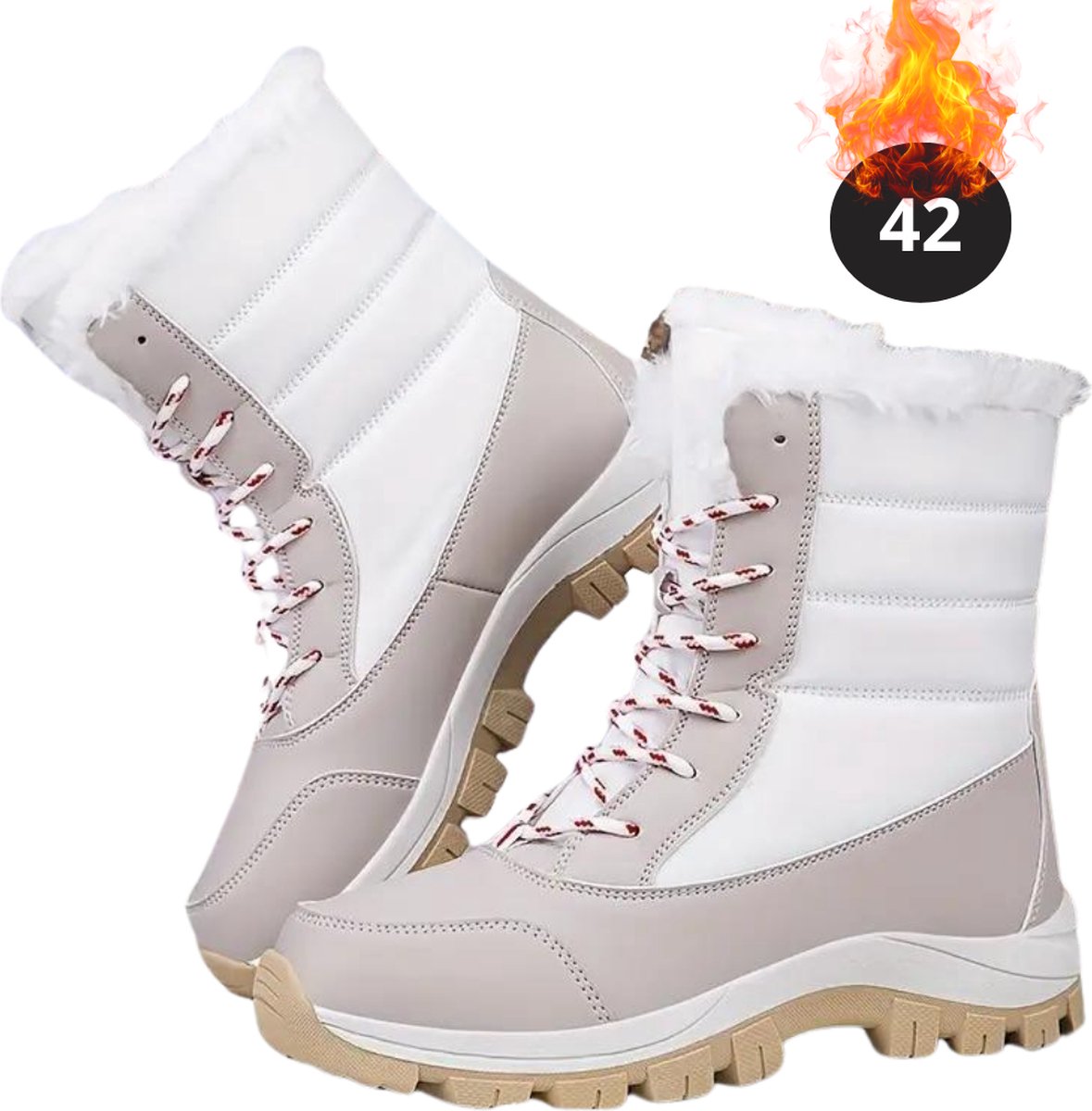 Livano Snowboots Sneeuwschoenen Sneeuwboots Dames Wintersport Ski Skischoenen Lichtgrijs 42- Laarzen