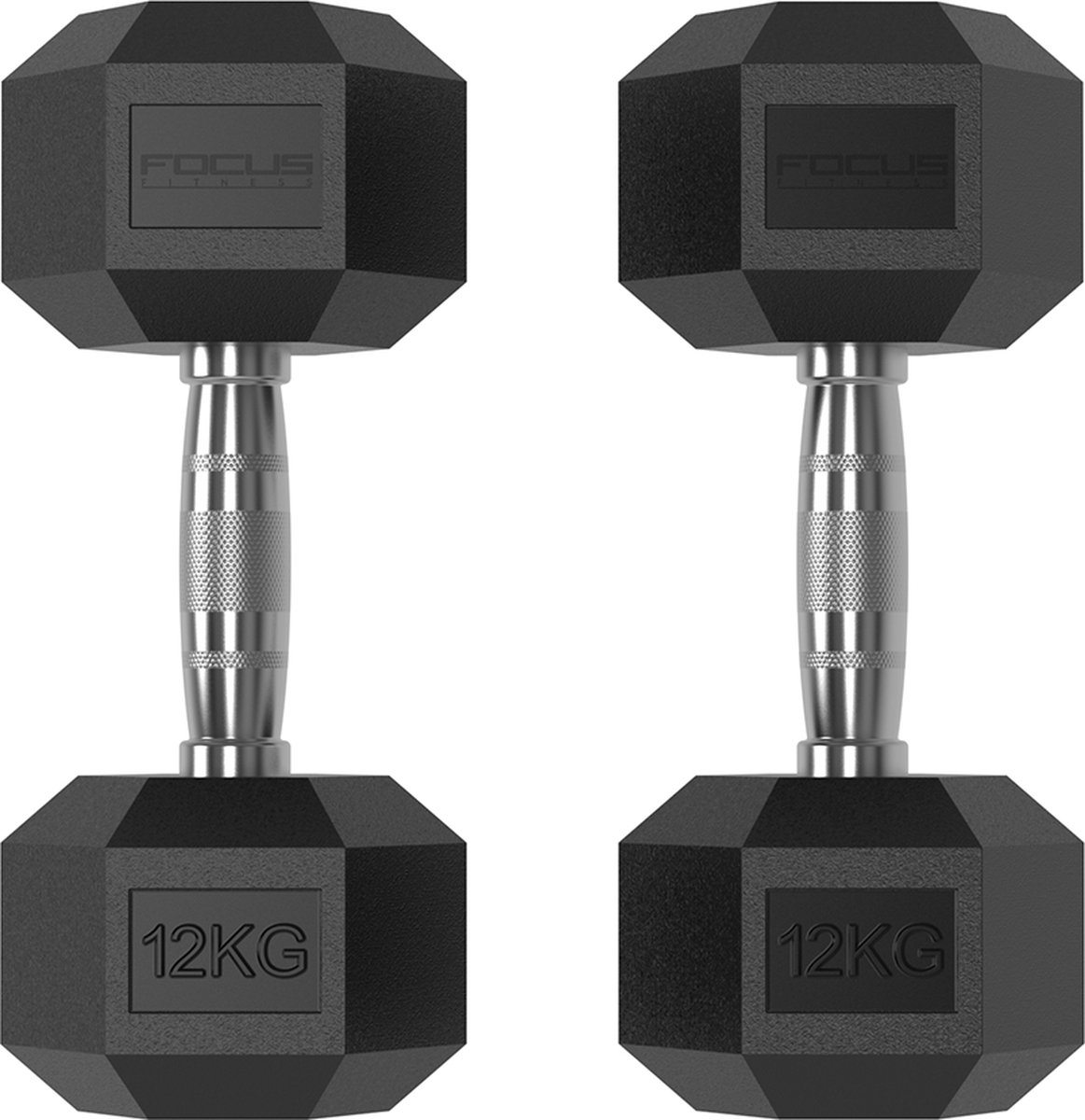Hexa Dumbbells Focus Fitnes - 2x 12 kg