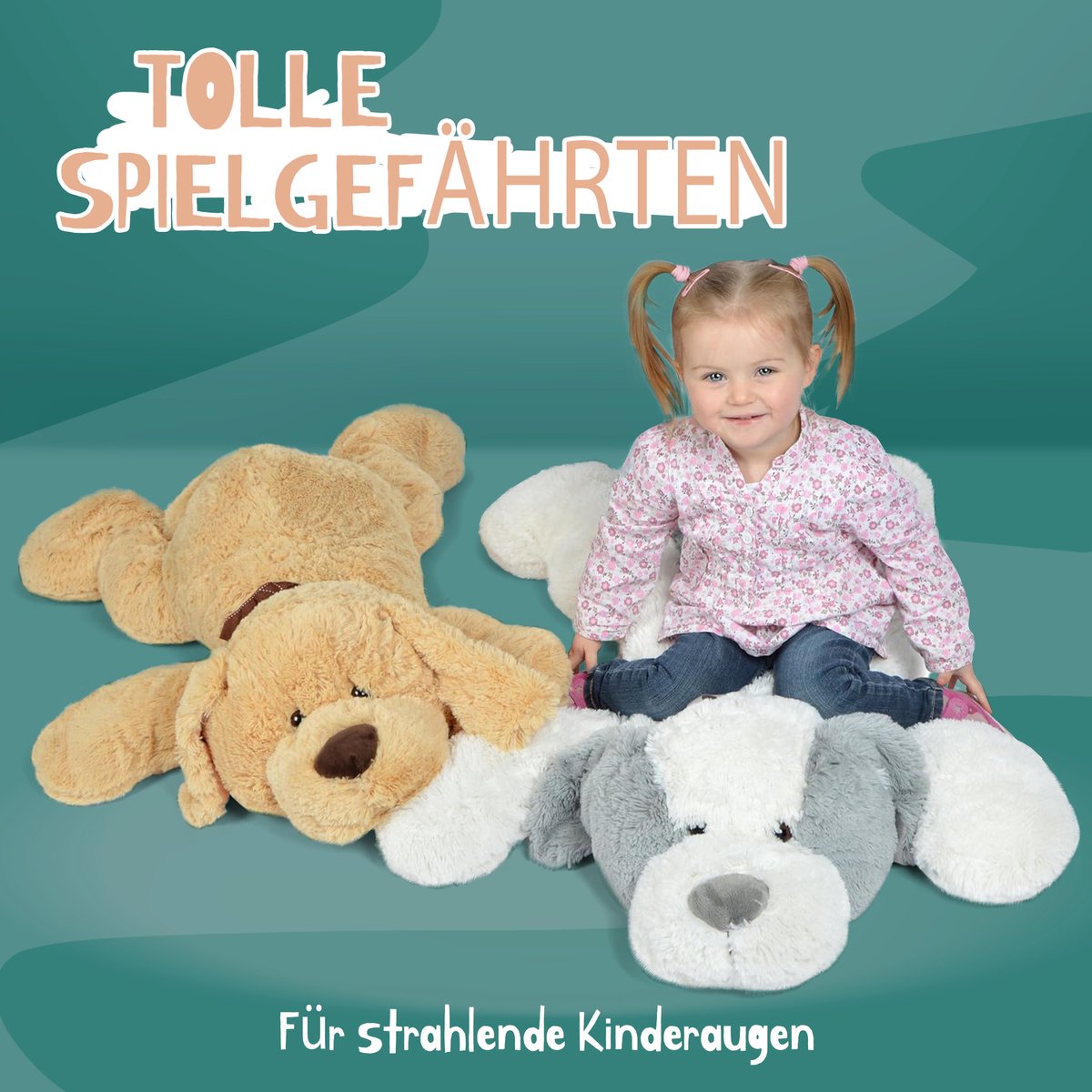 Pink Papaya Grote Knuffel Hond Lucy, 100 cm XXL Pluche Hond in lichtbruin â€“ Knuffelbeer XXL Teddybeer Speelgoed om van te Houden — afbeelding 5