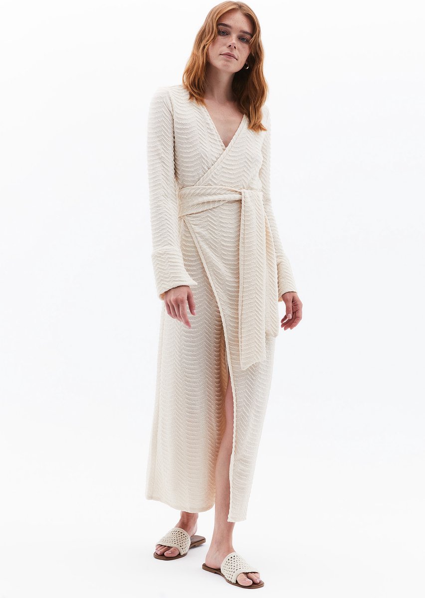 Lange jurk met losse tailleband