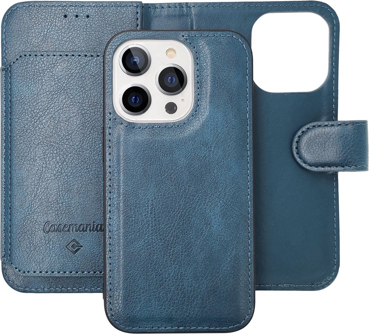 Casemania–Bookcase 2in1–Geschikt voor–Samsung–Galaxy-A55 – Donkerblauw