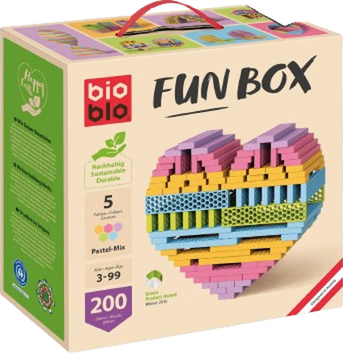 Bioblo Pastel-Mix, Bouwpakket, 3 jaar, 200 stuk(s), 3,5 kg
